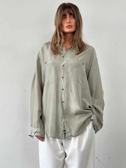 Vinatge Pure Silk Relaxed Shirt - XXL