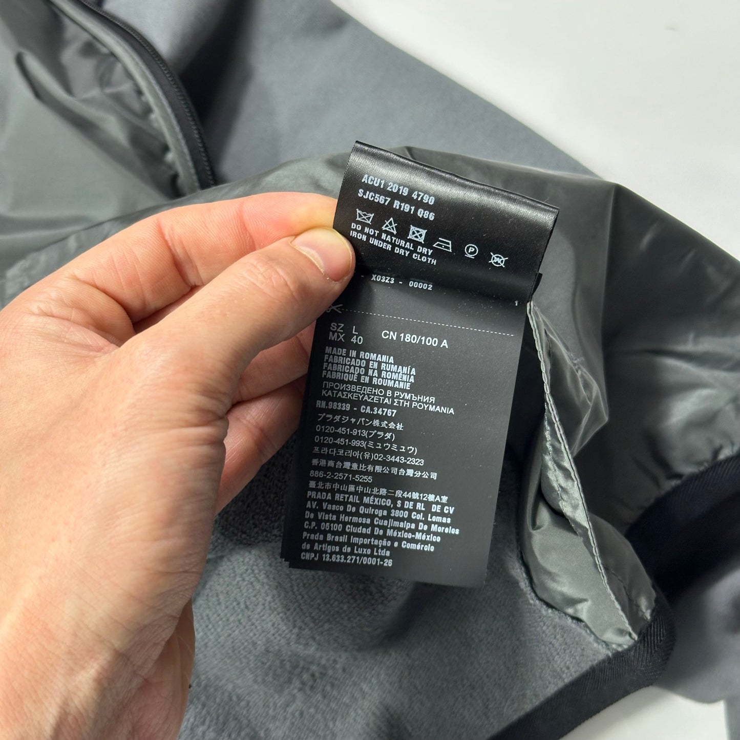 Prada 2019 Black Tab Nylon Panelled Track Jacket - M/L