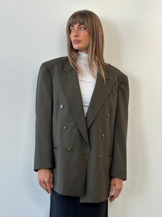 Christian Dior Monsieur 1980s Pure Wool Double Breasted Blazer - 41R/XL
