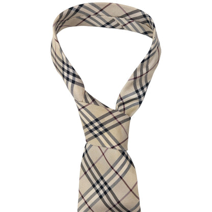 Vintage Burberry Nova Check Silk Tie