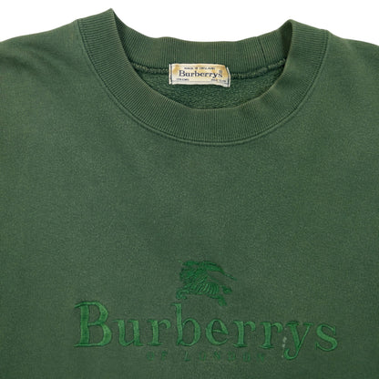 Vintage 90s Burberry Embroidered Sweatshirt Size S | Small, Green