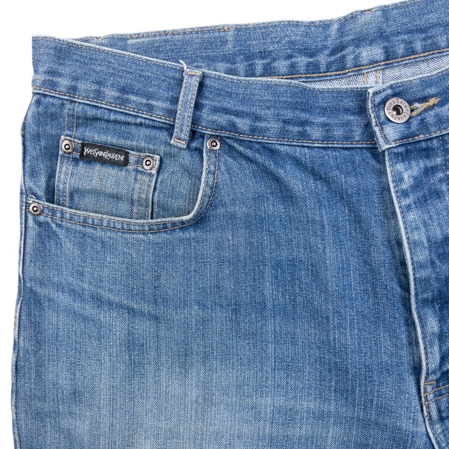 Vintage 2000s YSL Yves Saint Laurent Embroidered Denim Jeans Size W36 | W36, Blue
