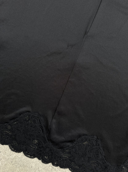 Vintage 2000s Lace Side Split Mini Slip Dress - S