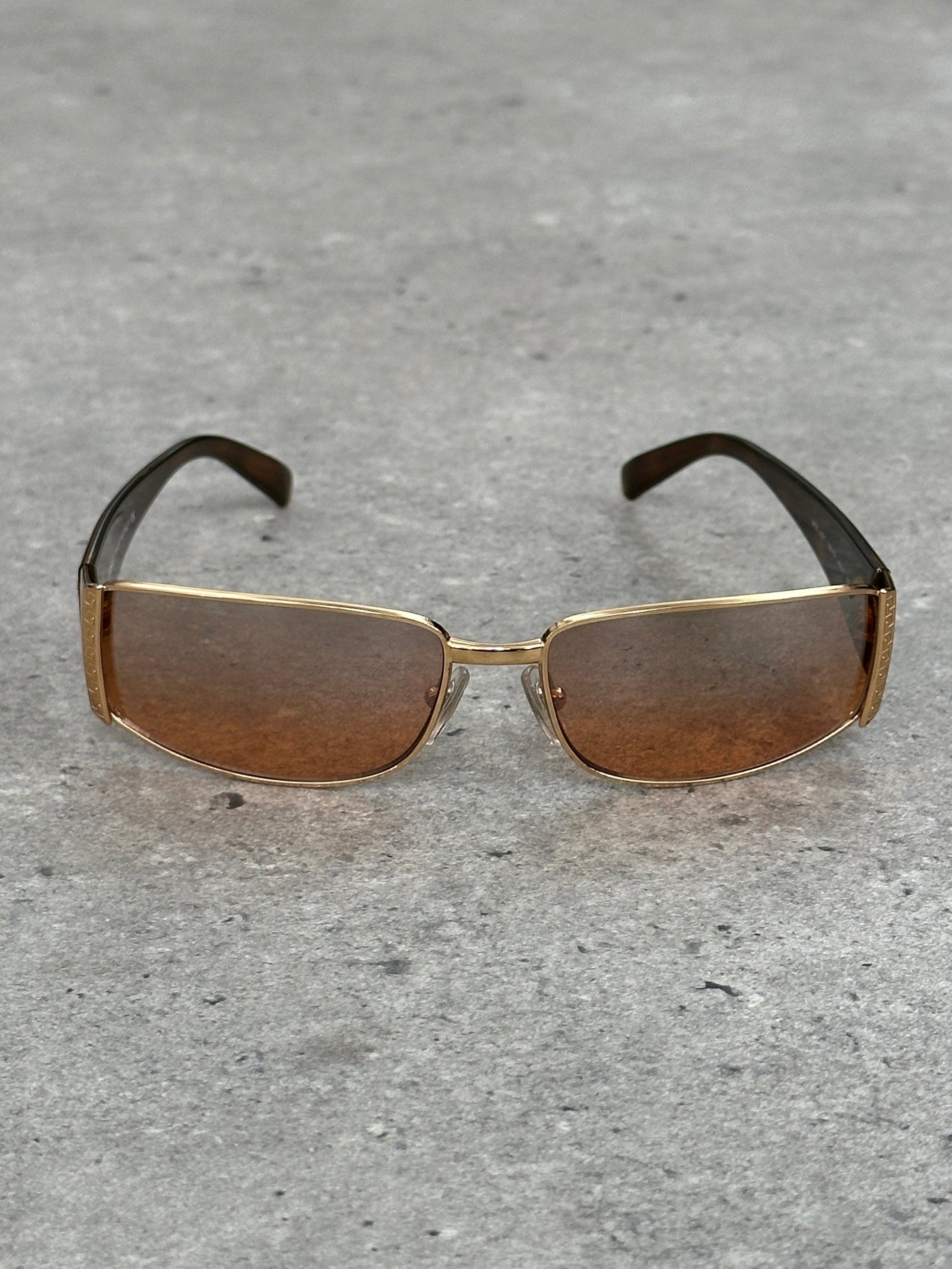 Versace 2000s Rectangular Medusa Logo Sunglasses