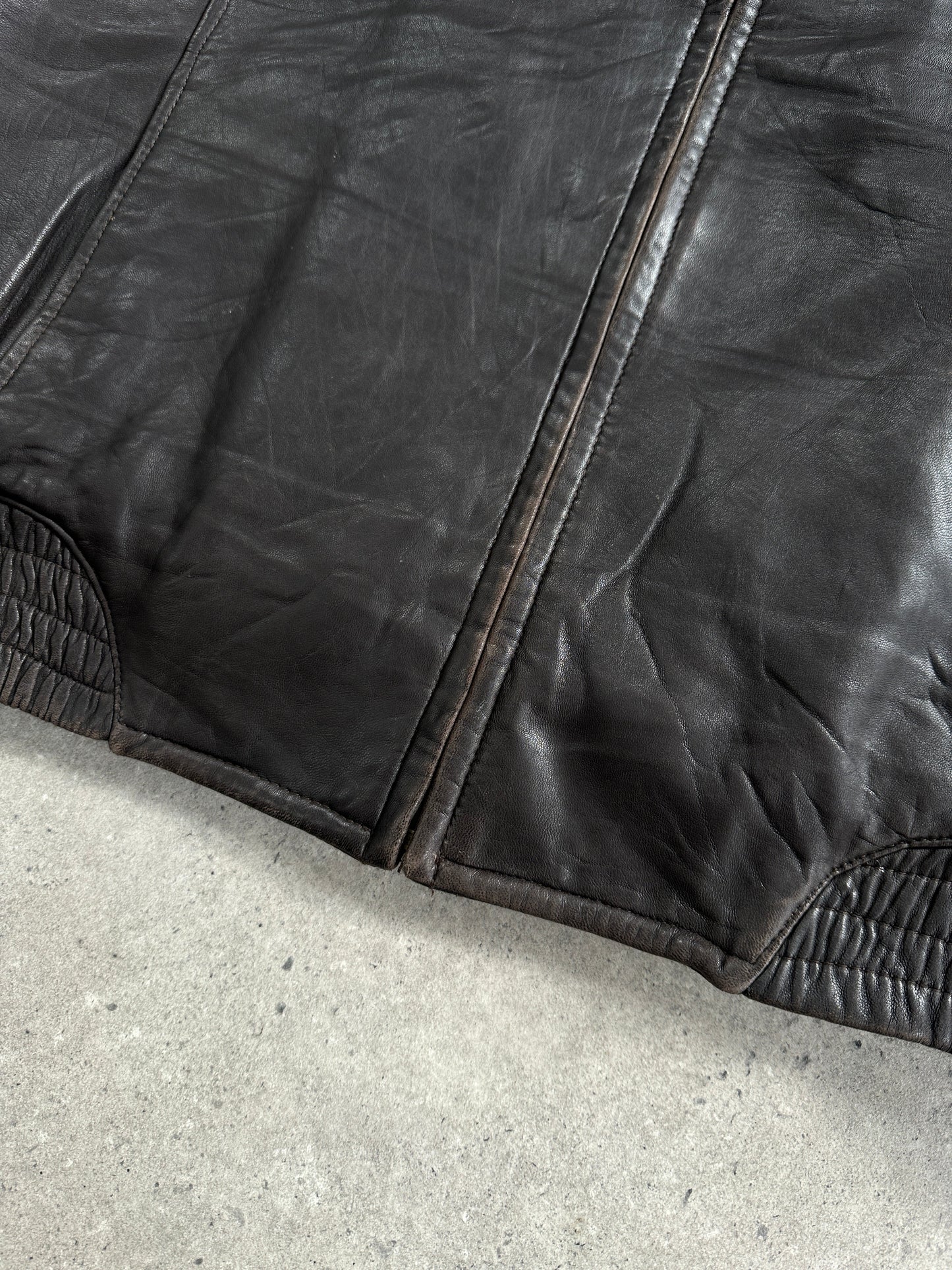 London Fog 1990s Distressed Leather Jacket - L