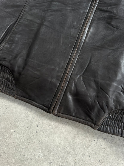 London Fog 1990s Distressed Leather Jacket - L