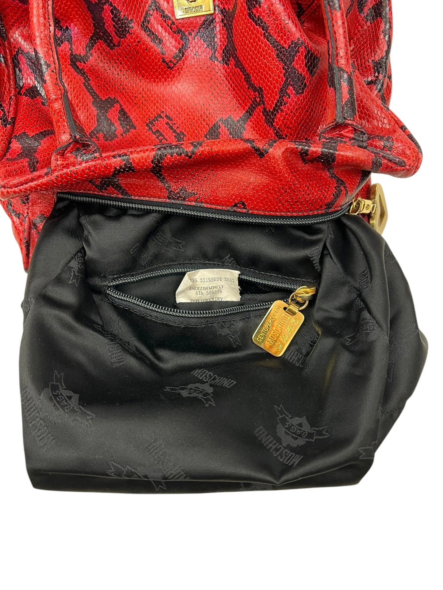 Moschino mid 1990s Python bag