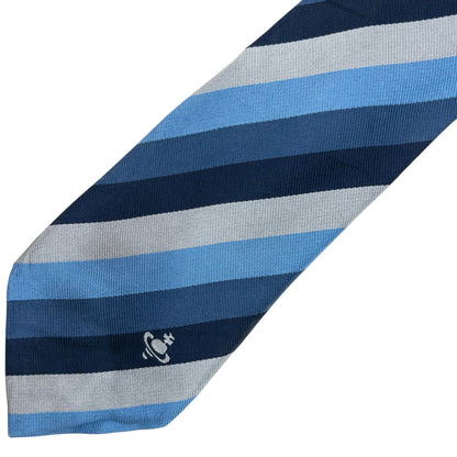Vintage 90s Vivienne Westwood Striped Silk Tie | O/S, Blue