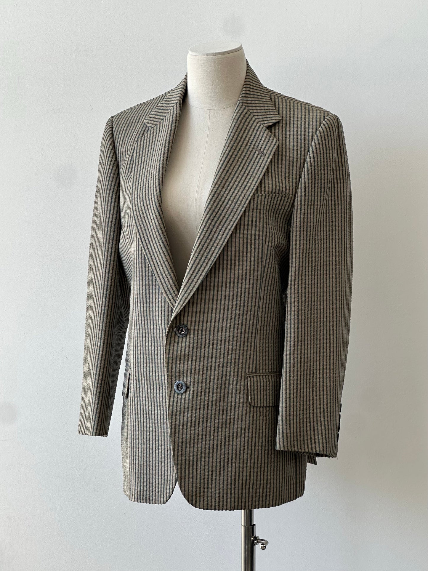 Burberry 1990s Wool Silk Check Unlined Blazer - S