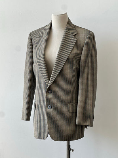 Burberry 1990s Wool Silk Check Unlined Blazer - S