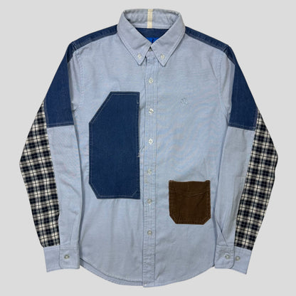 Junya Watanabe x Brooks Brothers 2005 Patchwork Cargo Shirt - M (S) | Blue