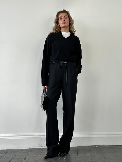 Emporio Armani 1990s Pure Wool Tuxedo Tailored Trousers - W34