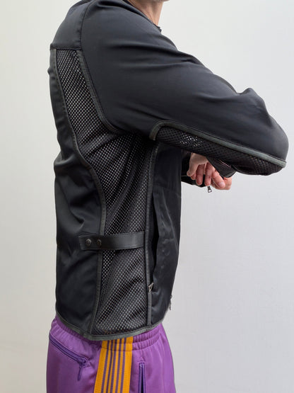 Prada Sport SS00 Leather-Trim Mesh Biker Jacket | Medium, Black