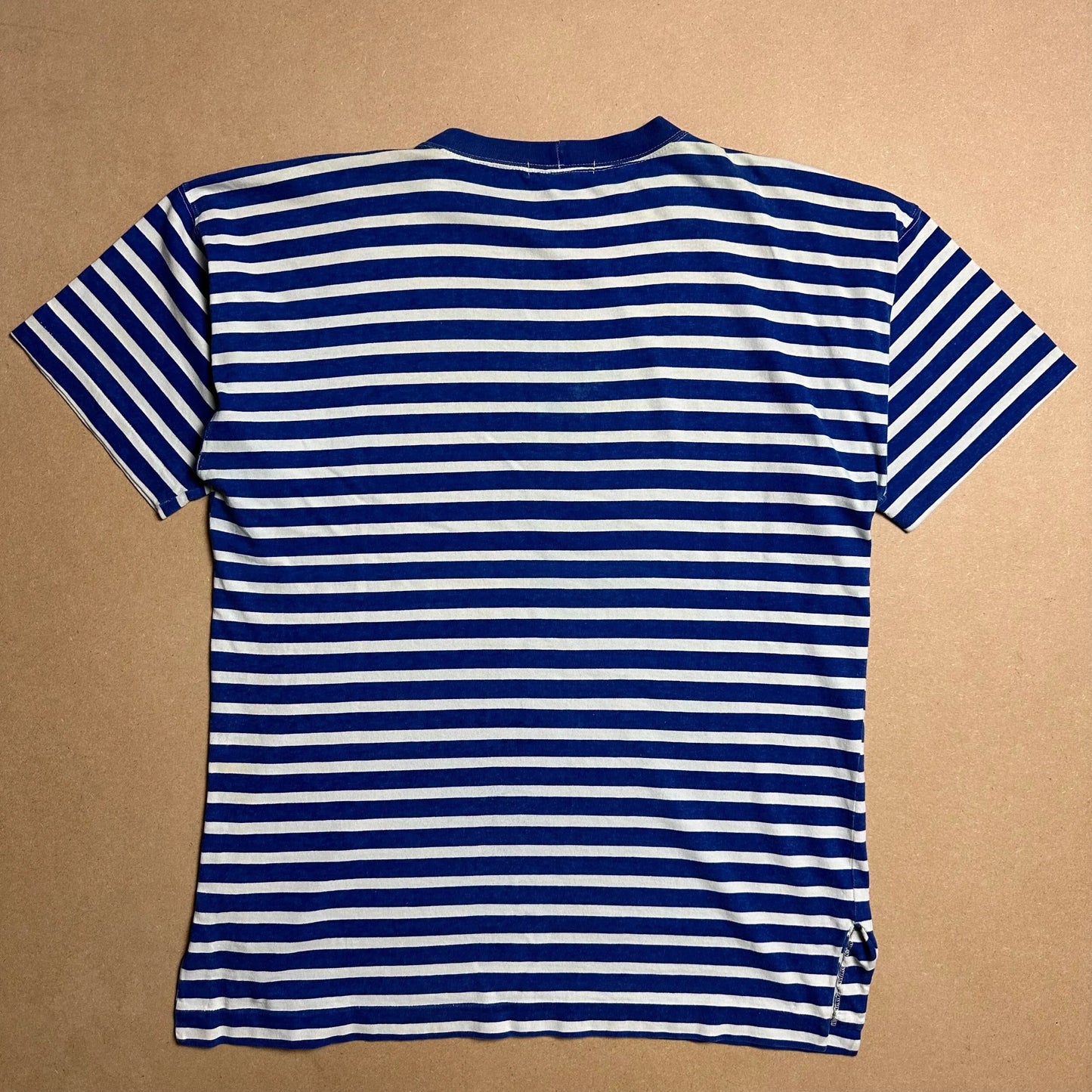 S/S 1992 Cobalt Blue Life Safer Striped Reflective Spell Out T-shirt
