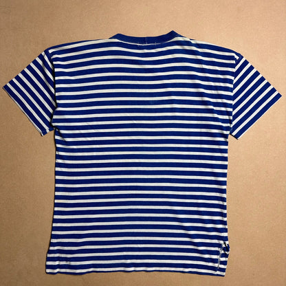 S/S 1992 Cobalt Blue Life Safer Striped Reflective Spell Out T-shirt