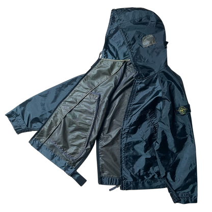 S/S 1995 Petrol Blue Hooded Coach Jacket