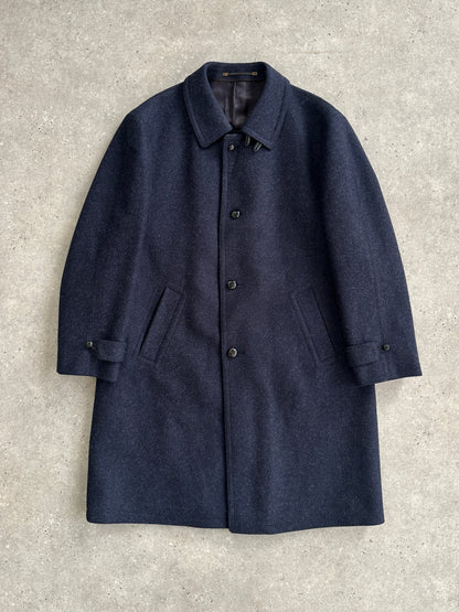 Vintage Pure Wool Single Breasted Concealed Placket Coat - XL/XXL