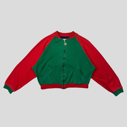Moschino Jeans 80’s Patch & Work Cotton Cropped Bomber - S/M | Default Title, Multicoloured