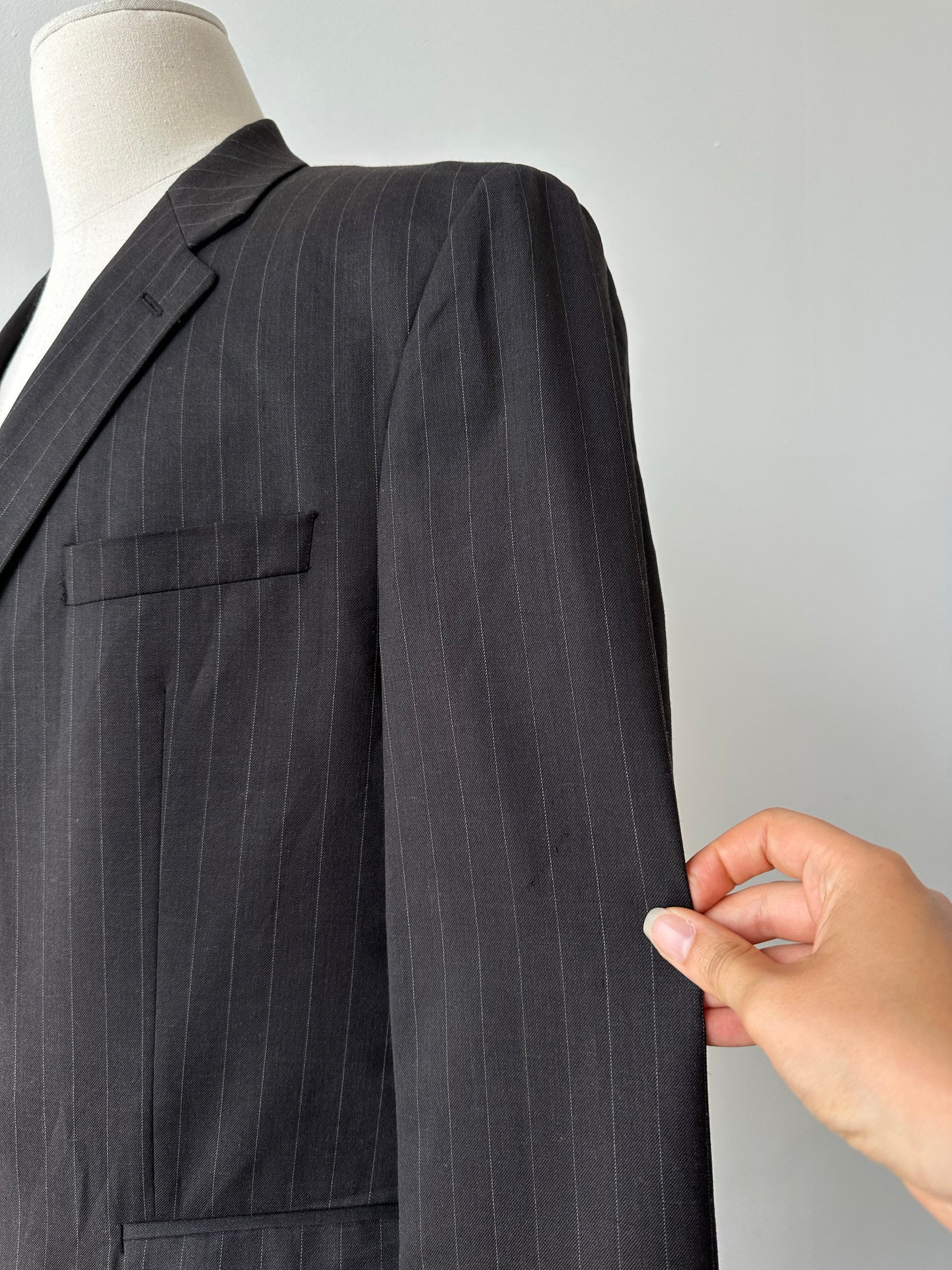 Ralph Lauren 1990s Pure Wool Striped Blazer - 44R