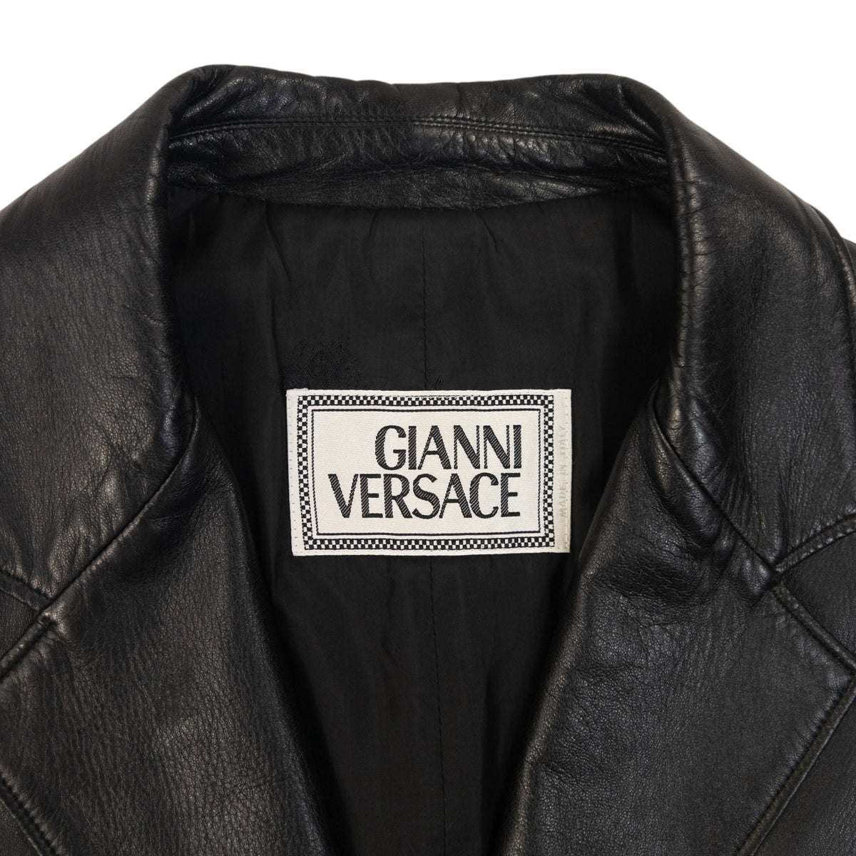 Vintage 90s Gianni Versace Button Up Leather Jacket Size XL | XL, Black