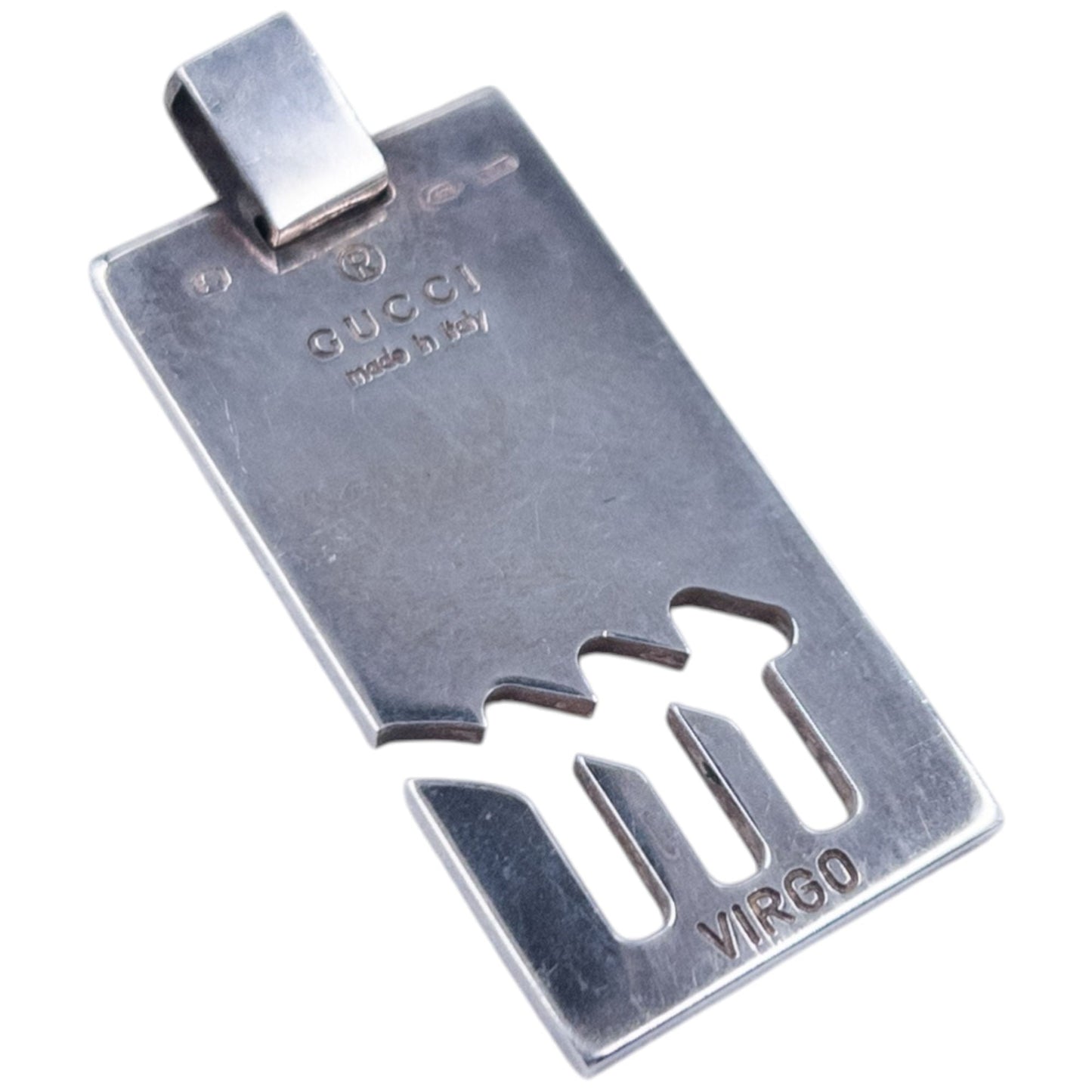Vintage 2000s Gucci Silver Virgo Pendant Necklace