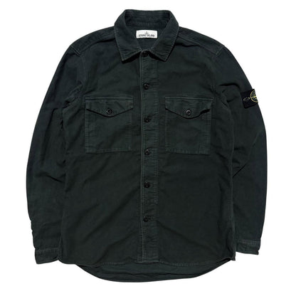 Stone Island Green Cotton Shirt | Large, Green
