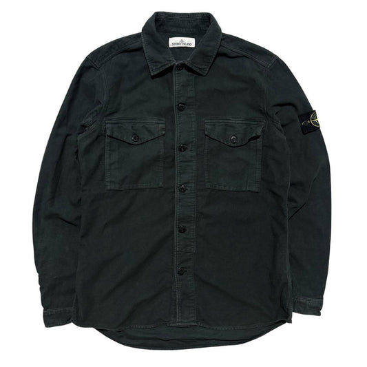 Stone Island Green Cotton Shirt | Large, Green