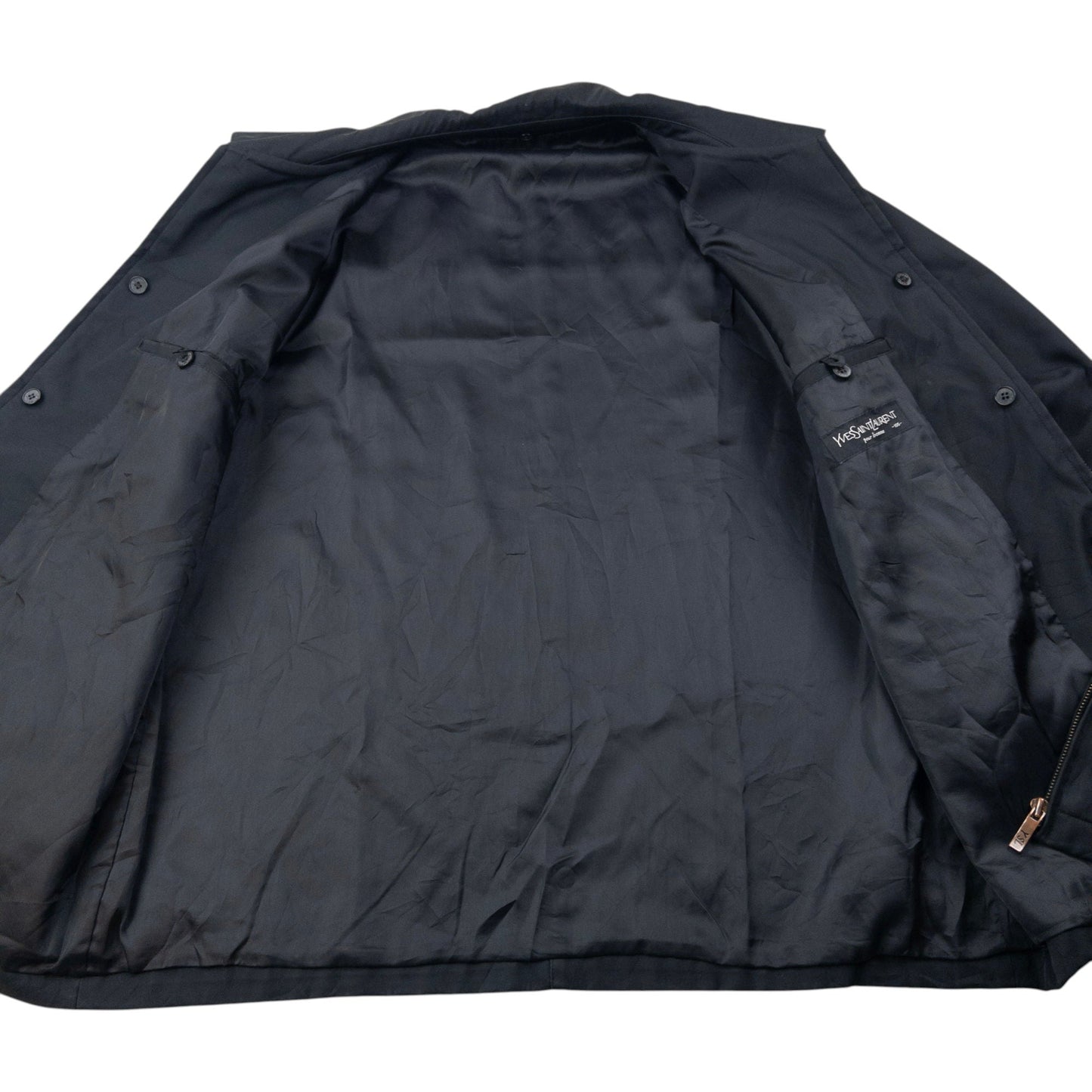 Vintage 90s YSL Yves Saint Laurent Harrington Jacket Size L | Large, Black