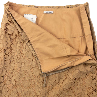 Vintage Miu Miu Lace Skirt Womens Size W23 | XS, Beige