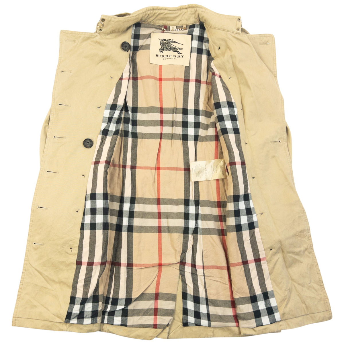 Vintage 2000s Burberry Nova Check Lined Trench Jacket Womens Size S | Small, Beige