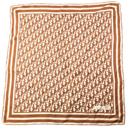 Vintage 2000s Dior Monogram Pixel Silk Scarf | O/S, Brown