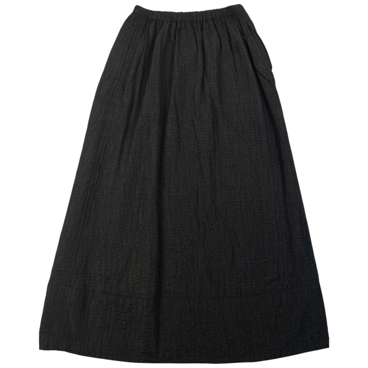Vintage 90s Plantation By Issey Miyake Crinkle Skirt Womens One Size | O/S, Black