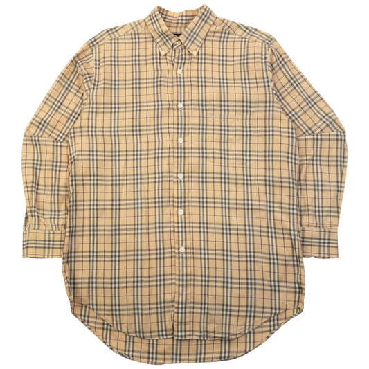 Vintage 2000s Burberry Nova Check Long Sleeve Button Up Shirt Size M | Medium, Beige