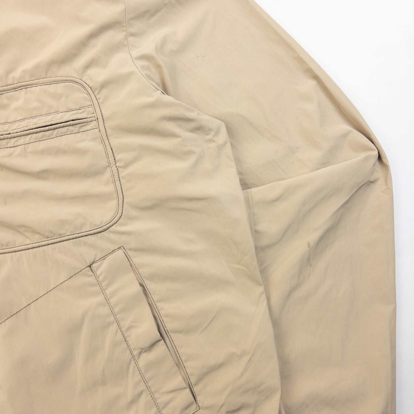 Vintage 2000s Armani Jeans Lightweight Zip Up Jacket Size S | Small, Beige