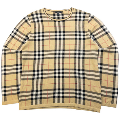 Vintage 2000s Burberry Nova Check Jumper Size M | Medium, Beige