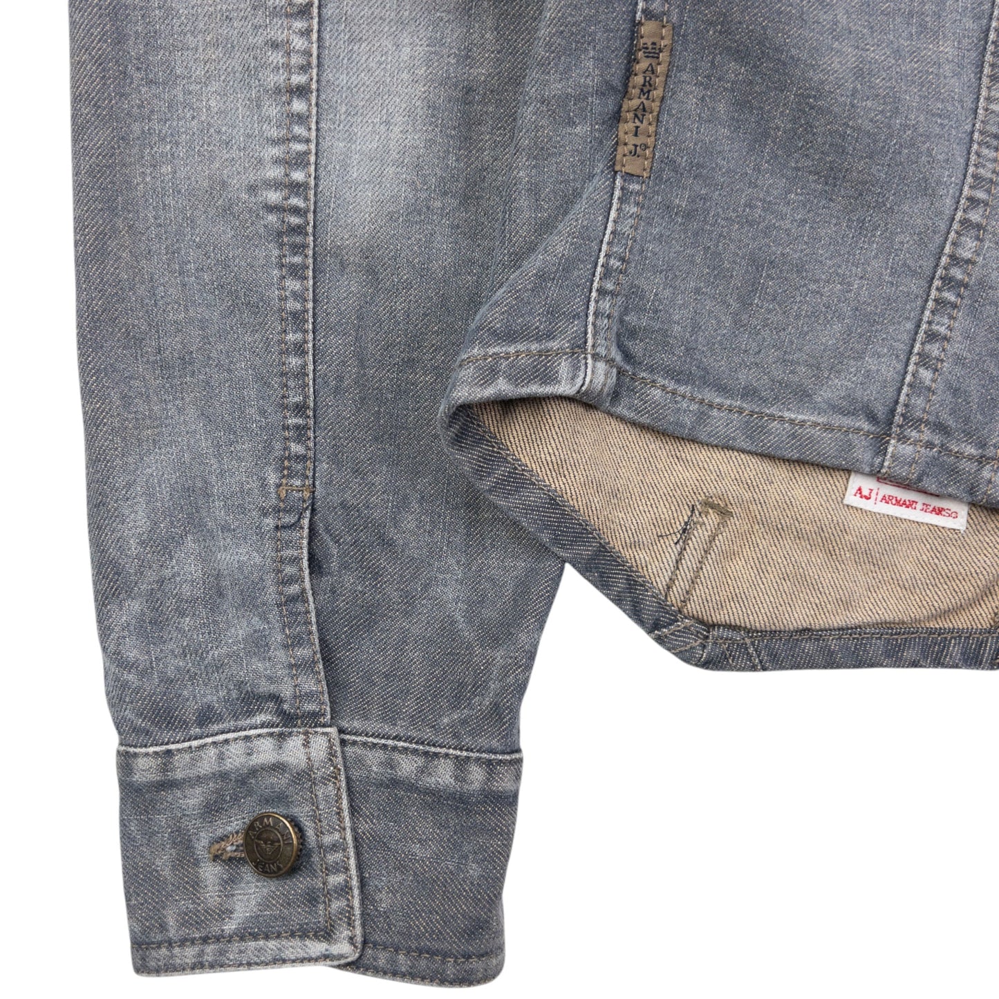 Vintage 2000s Armani Jeans Cropped Denim Jacket Womens Size M