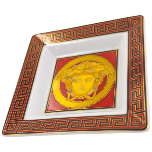 Vintage 2000s Versace Medusa Mini Ashtray Dish | O/S, Red, Gold, White
