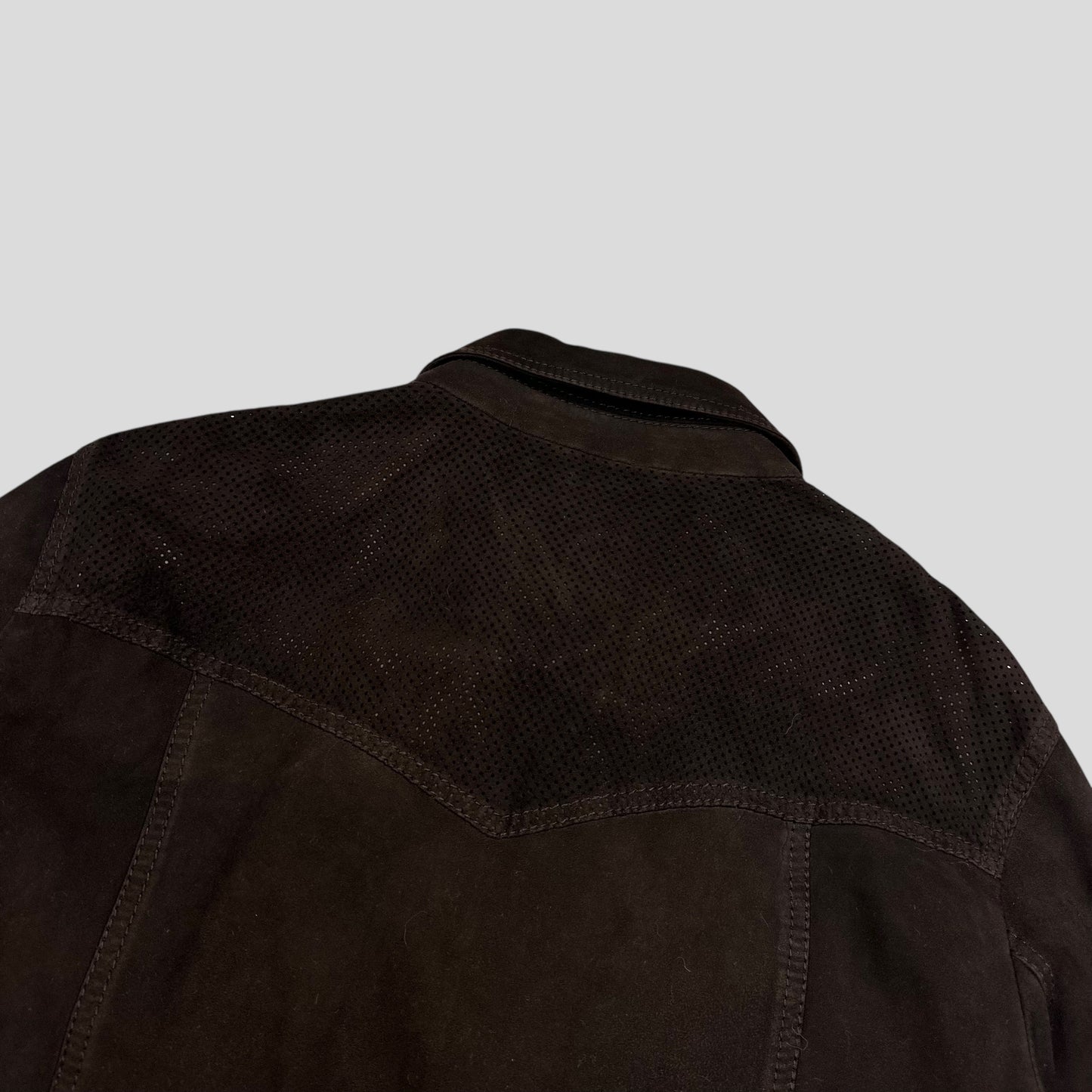 Prada Sport 2006 Leather Suede Perforated Western Jacket - IT52 (M) | Default Title, Multicoloured