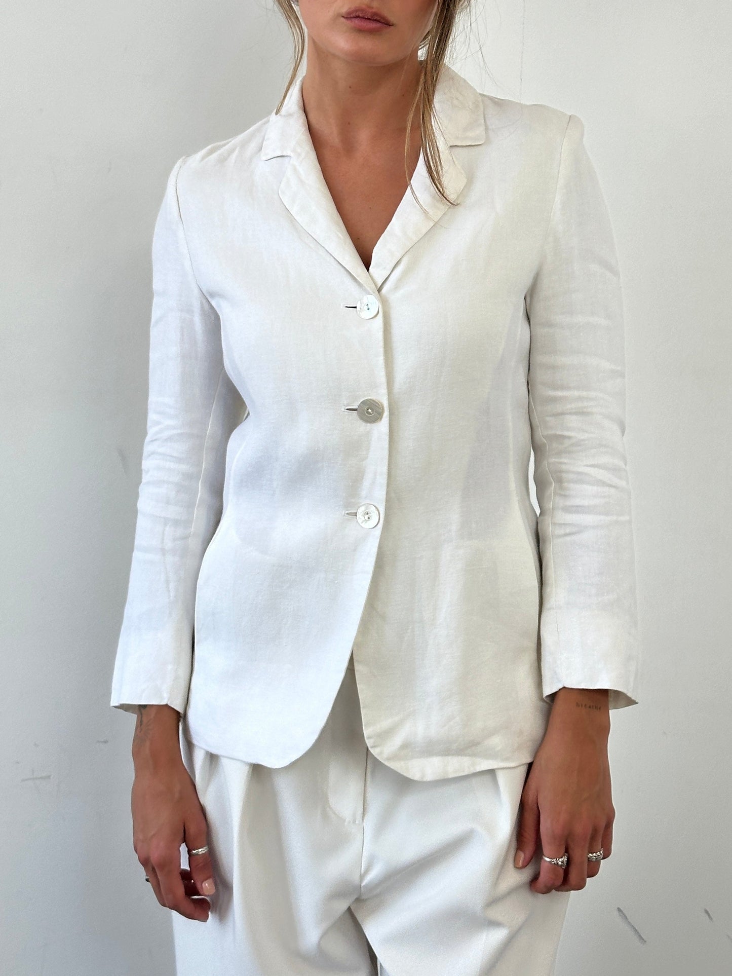 Max Mara Pure Linen Lightweight Single Breasted Blazer - S