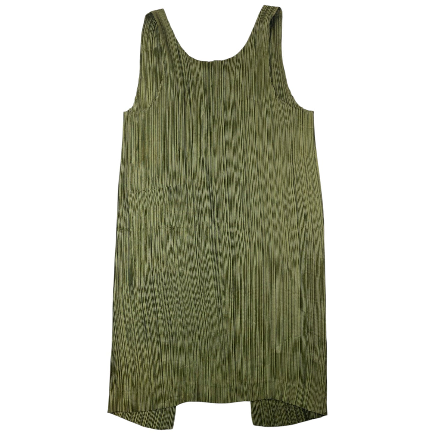Vintage 90s Issey Miyake Pleated Longline Vest Dress Womens Size M | Medium, Green