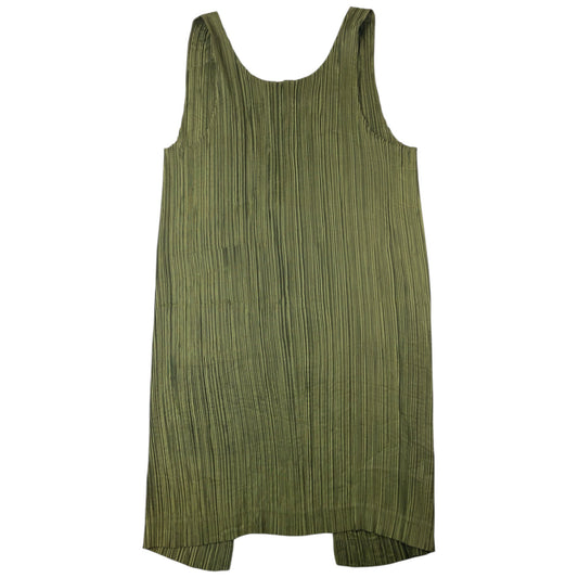 Vintage 90s Issey Miyake Pleated Longline Vest Dress Womens Size M | Medium, Green