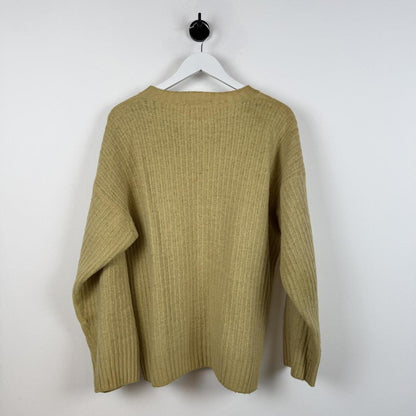 90's Stone Island Ribbed Wool Blend Knit Jumper Beige (M/L) | Medium, Beige