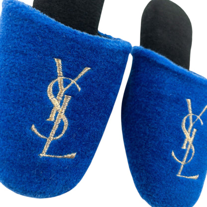 Vintage 80s YSL Yves Saint Laurent Embroidered Fleece Slippers Womens Size 6 | ONE SIZE, Multicoloured