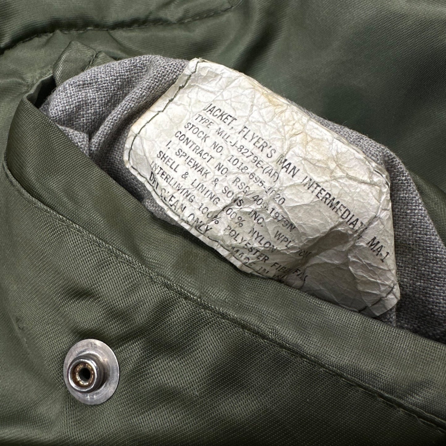 Spiewak Khaki MA-1 Flight Jacket