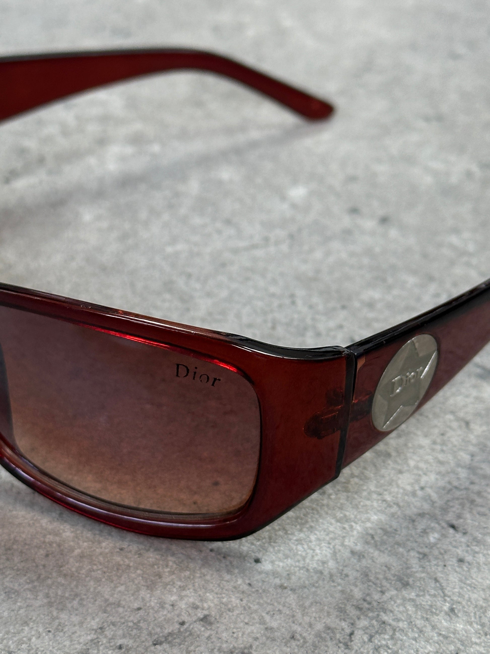 Christian Dior 1990s Star Square Logo Sunglasses
