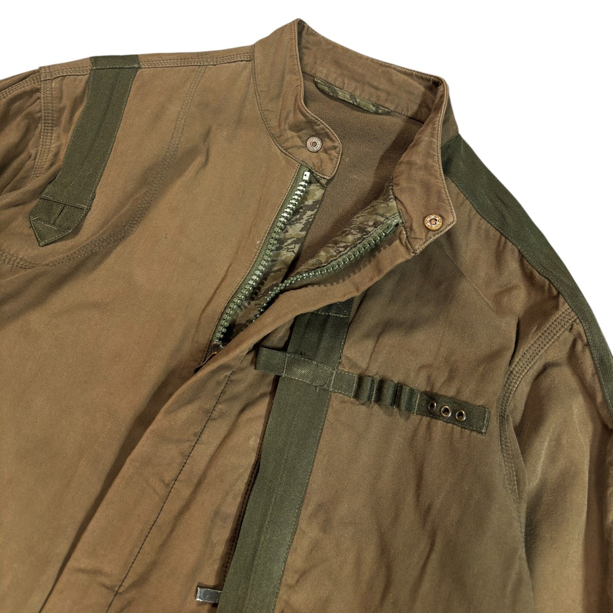 Maharishi 00's Dual Zip Military Cotton Jacket L | Large, Brown