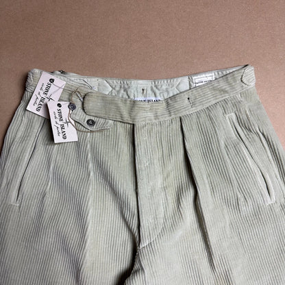 80s Cream Jumbo Corduroy Racing Pants