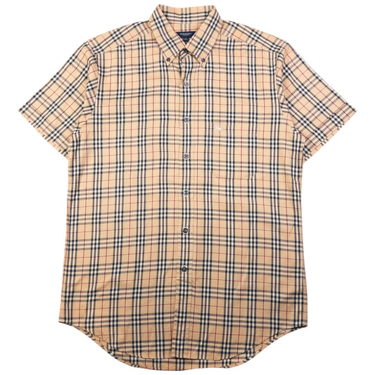 Vintage Burberry Nova Check Short Sleeve Button Up Shirt Size M