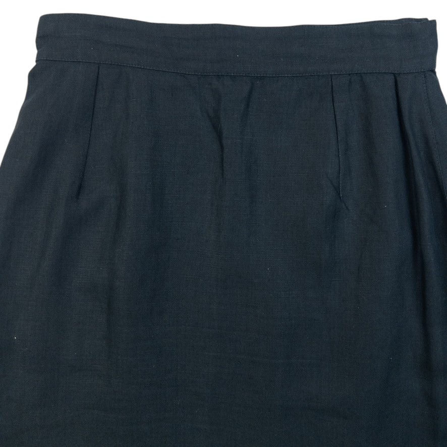 Vintage 90s Gianni Versace Linen Wrap Skirt Womens Size W25 | W25, Black