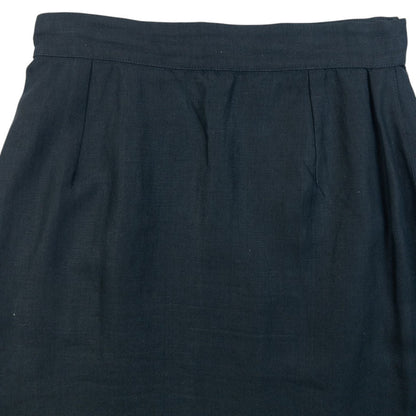 Vintage 90s Gianni Versace Linen Wrap Skirt Womens Size W25 | W25, Black